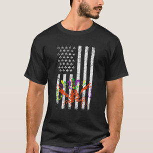 愛国心のある男性クロダディークロフィッシュ米国国旗のマー Tシャツ