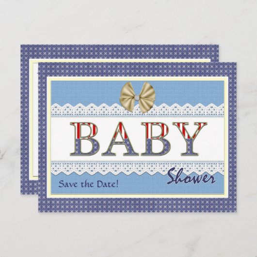 愛国心のある赤ちゃんシャワーポストカードの保存 案内ポストカード (正面/裏面)