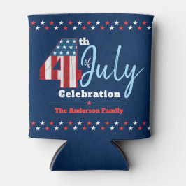 愛国心のある7月4日赤白青アメリカ国旗の星 缶クーラー