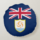 愛国心のアンギラ国旗の丸い枕 ラウンドクッション (裏面)