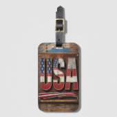 愛国心の反省：アメリカ ラゲッジタグ (正面縦)