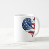 愛国心の形をしたアメリカ国旗 コーヒーマグカップ (正面右)