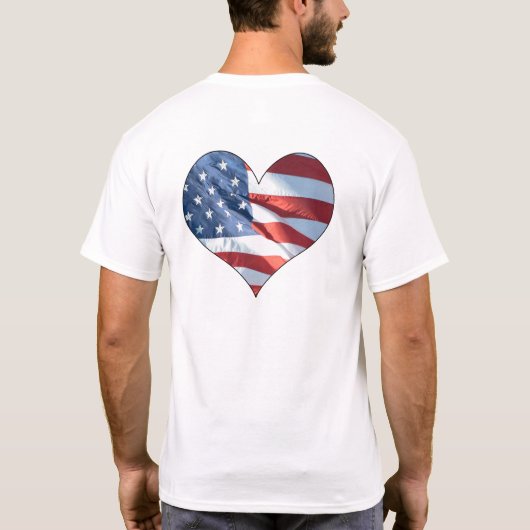愛国心の形をしたアメリカ国旗 Tシャツ (裏面)