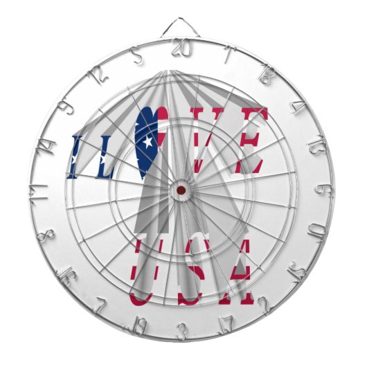 愛国心の高まり: 私は米国が好き - 視点アート ダーツボード (正面)