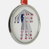 愛国心の高まり: 私は米国が好き - 視点アート メタルオーナメント (右)