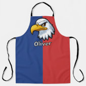 愛国心はっきりしたに満ちた漫画のパーソナライズされた鷲 エプロン (正面)