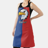 愛国心はっきりしたに満ちた漫画のパーソナライズされた鷲 エプロン (インサイチュ)