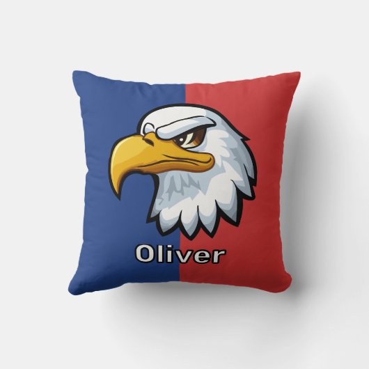 愛国心はっきりしたに満ちた漫画のパーソナライズされた鷲 クッション (裏面)