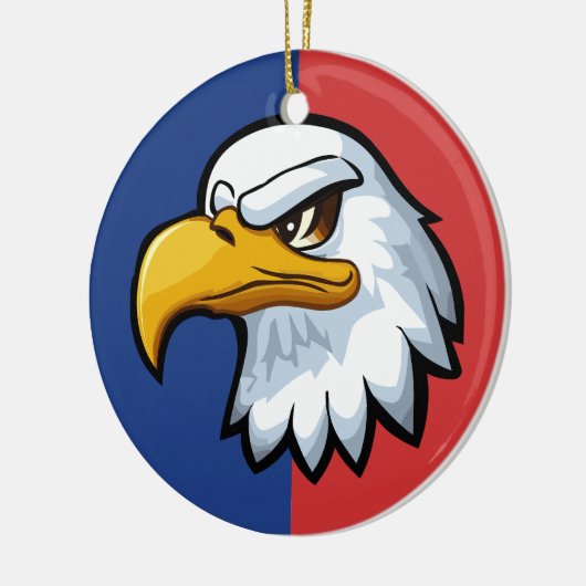 愛国心はっきりしたに満ちた漫画のパーソナライズされた鷲 セラミックオーナメント (左)