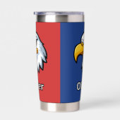 愛国心はっきりしたに満ちた漫画のパーソナライズされた鷲 保温保冷タンブラー (右面)