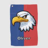 愛国心はっきりしたに満ちた風刺画 ゴルフタオル (正面)