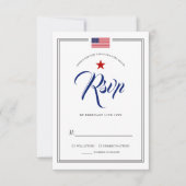 愛国心をテーマにしたイベント、アメリカ国旗出欠の出欠を確認 招待状 (正面)