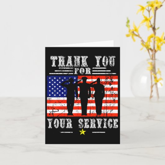 愛国心を持ったサービスを提供 – 退役軍人の日 カード (黄色い花)