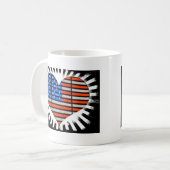 愛国心を描いたアメリカ国旗のネオン コーヒーマグカップ (正面左)