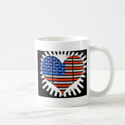 愛国心を描いたアメリカ国旗のネオン コーヒーマグカップ (右)