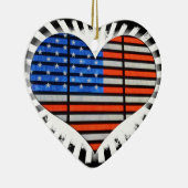 愛国心を描いたアメリカ国旗のネオン セラミックオーナメント (右)
