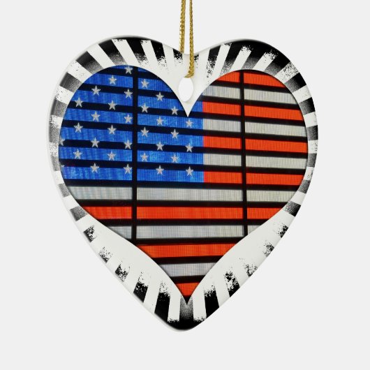 愛国心を描いたアメリカ国旗のネオン セラミックオーナメント (右)