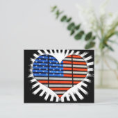 愛国心を描いたアメリカ国旗のネオン ポストカード (スタンド正面)