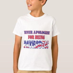 愛国心を決して謝罪しない Tシャツ