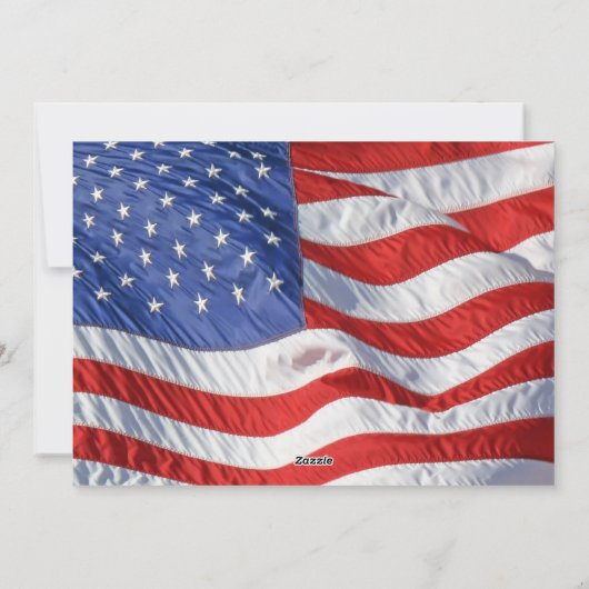 愛国心を漂うアメリカ国旗のクリスマスフォト シーズンカード (裏面)