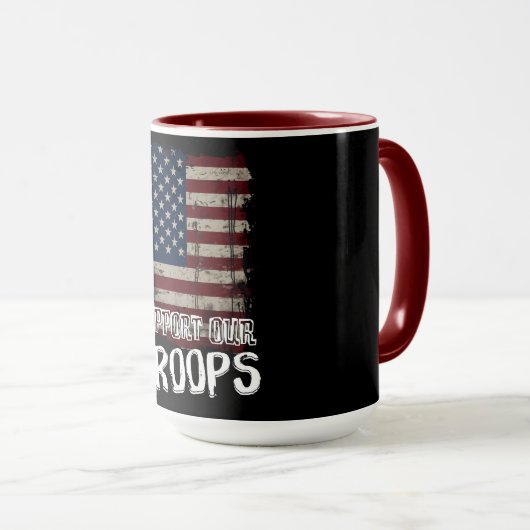 愛国心を燃やす軍隊を支援- 7月4日 マグカップ (正面右)