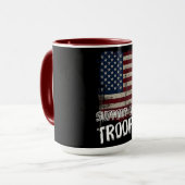 愛国心を燃やす軍隊を支援- 7月4日 マグカップ (正面左)