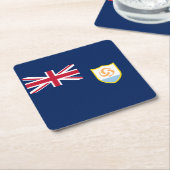 愛国心アンギラ国旗 スクエアペーパーコースター (アングル)