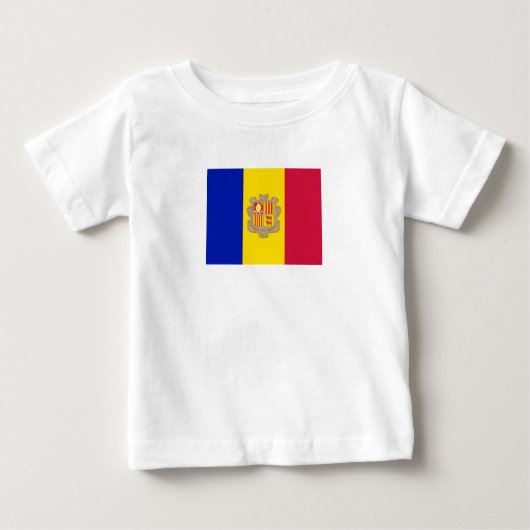 愛国心アンドラ国旗 ベビーTシャツ (正面)