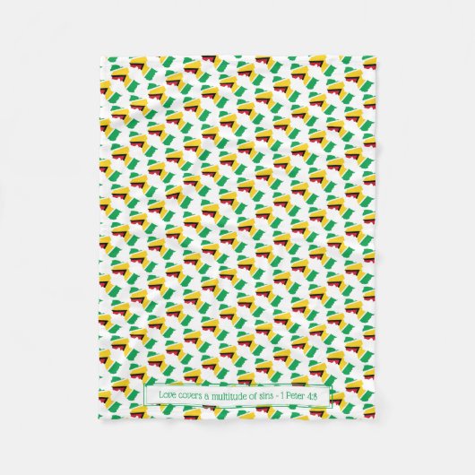 愛国心ガイアナ国旗 フリースブランケット (正面)