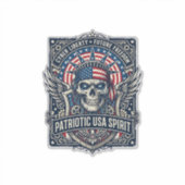 愛国心サイバー自由 ドクロ サイバーパンクの未来 フリー シール (正面)