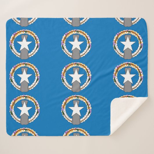 愛国心シェルパ毛布 – 北マリアナ国旗 シェルパブランケット (正面(横))