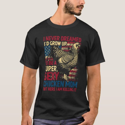 愛国心ニワトリママ Tシャツ (正面)