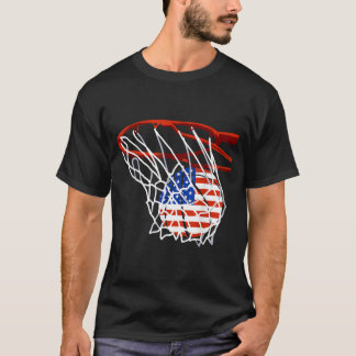 愛国心バスケ 7月4日 アメリカ国旗 スポーツ Tシャツ
