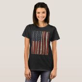 愛国心ベースボールアメリカ国旗USA独立記念日 Tシャツ (正面フル)