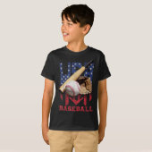 愛国心ベースボール アメリカ国旗 メンズ 7月4日 Tシャツ (正面フル)