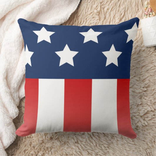 愛国心モダン:アメリカ芸術的国旗の枕 クッション (ブランケット)