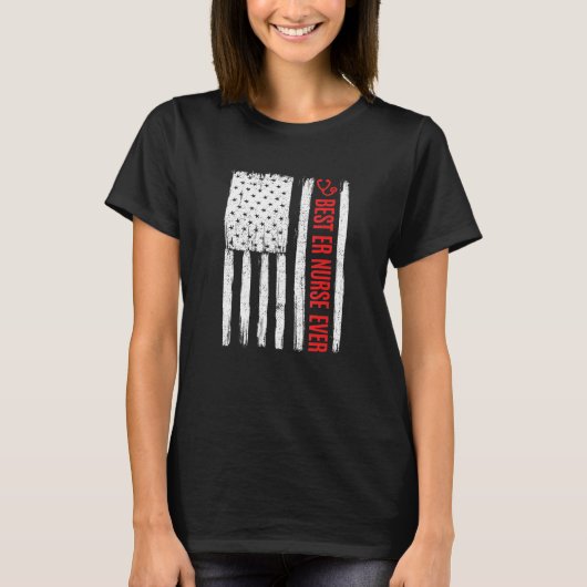 愛国心最高のEr緊急室ナースエバーアメリカ Tシャツ (正面)