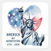 愛国心溢れるアメリカ 1776-2026 スクエアシール (正面)
