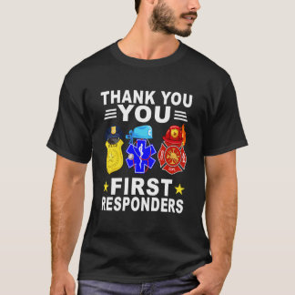 愛国心溢れるEMT・警察官への感謝を込めて ファーストレスポンダー Tシャツ