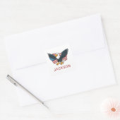 愛国心溢れるUSAアメリカ国旗イーグルキッズ7月4日 スクエアシール (封筒)
