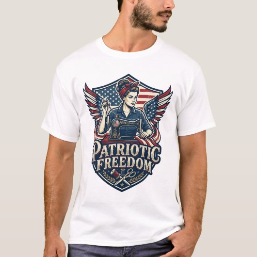愛国心縫うママ ベクターグラフィックTシャツ_1 Tシャツ (正面)