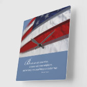 愛国心,アメリカ国旗 スクエア壁時計 (傾斜)
