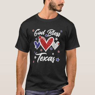 愛国心 アメリカ国旗 ハート ガールズ God Bless Tシャツ