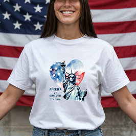 愛国心 アメリカ ハーツファイア 1776-2026 Tシャツ