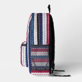 愛国心 – 星とストライプ – 赤白青 プリントバックパック (右)
