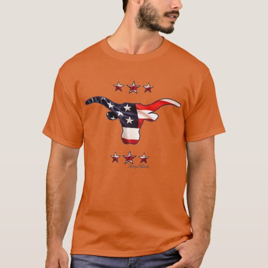 愛国心 – Longhorn Steer Tシャツ (正面)