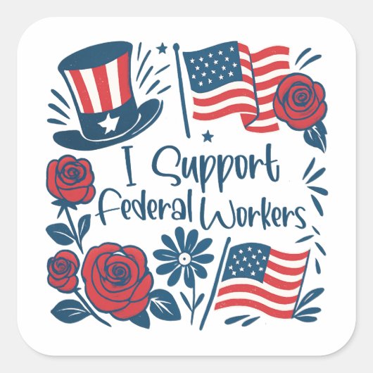 愛国心Iは連邦労働者、従業員を食べ物を与え支援 スクエアシール (正面)