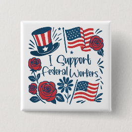 愛国心Iは連邦労働者、従業員を食べ物を与え支援 缶バッジ