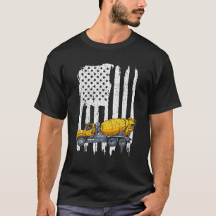 愛国性セメントトラック運転者コンクリートミキサーアメリ Tシャツ
