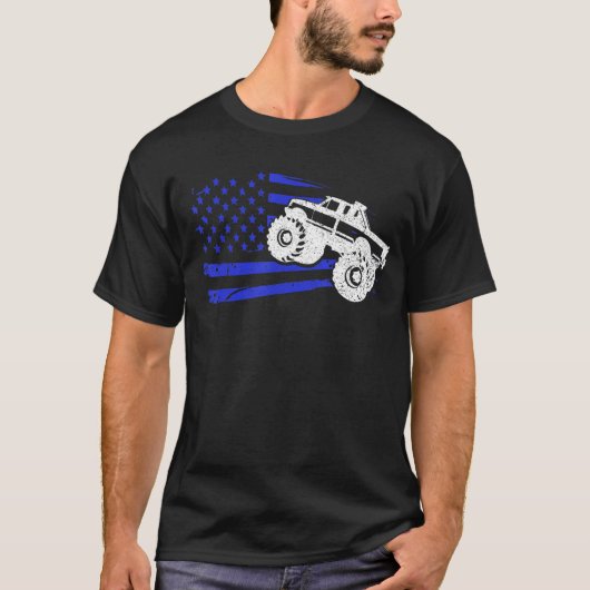 愛国怪獣トラック運転手ライダーラバーアメリカ Tシャツ (正面)